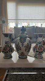 Antieke Delfts polychroom kaststel vazen (Handwerk), Antiek en Kunst, Antiek | Vazen, Ophalen