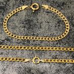 18 karaat gouden ketting met armband set cuban schakel