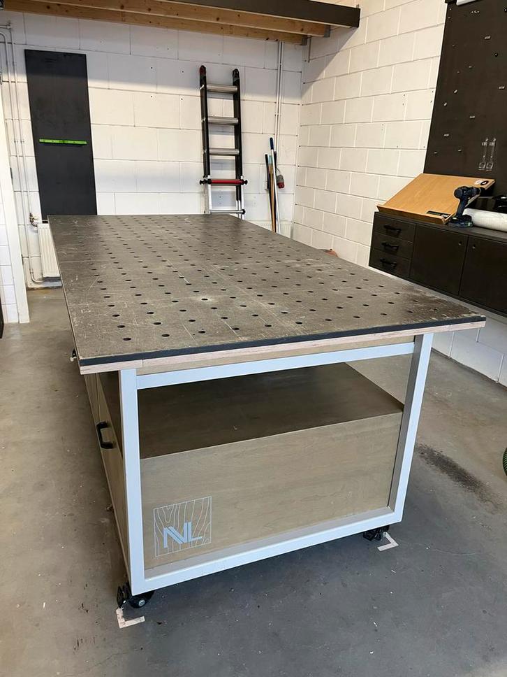 Robuuste werkbank met 4 lades en MFT gaten, Doe-het-zelf en Verbouw, Werkbanken, 120 tot 170 cm, Ophalen