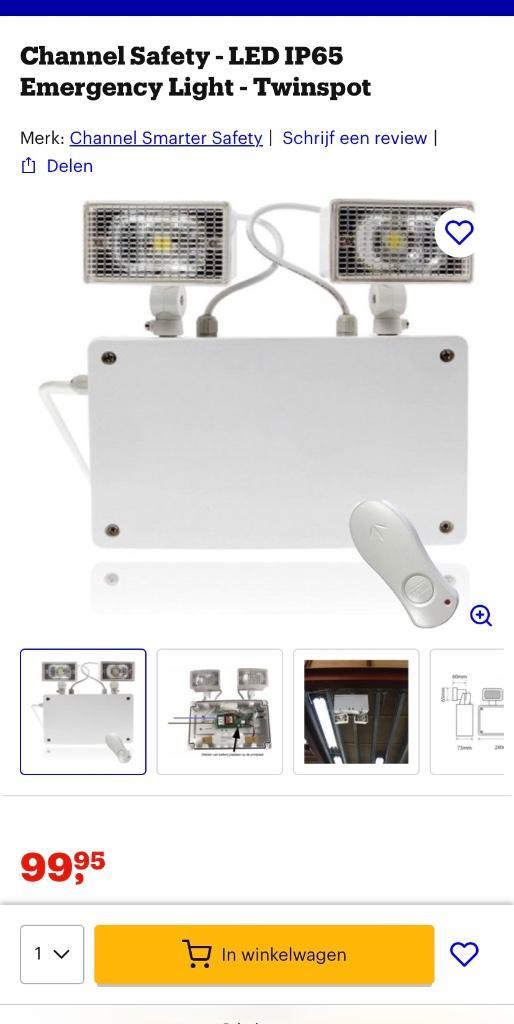 Noodverlichting Channel Safety - LED IP65 - Twinspot, Doe-het-zelf en Verbouw, Bouwverlichting, Nieuw, Lamp met armatuur, Minder dan 50 watt