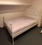 Wit stalen IKEA LEIRVIK 140x200 +2 bodems (zonder matras), Huis en Inrichting, Slaapkamer | Bedden, Ophalen, Gebruikt, Wit, Tweepersoons