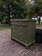 Ladekast mosgroen klassiek, Huis en Inrichting, Kasten | Ladekasten, 100 tot 150 cm, Ophalen of Verzenden, Zo goed als nieuw, 3 of 4 laden