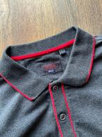 NZA heren polo lange mouw L donkerblauw met rode bies, Maat 52/54 (L), Blauw, Ophalen of Verzenden, Zo goed als nieuw