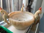 Marmeren Drinkschaal met Papegaaien, Antiek en Kunst, Kunst | Beelden en Houtsnijwerken, Ophalen of Verzenden