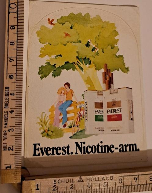 Vintage tabak sticker Everest nicotine arm strip, Verzamelen, Stickers, Zo goed als nieuw, Overige typen, Ophalen of Verzenden