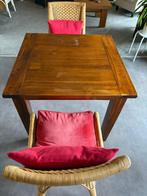eettafel met 2 stoelen € 80,00, Ophalen, Gebruikt, 50 tot 100 cm, Teakhout