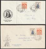 2x FDC: 2-07-1957  De Ruijter - Herdenking  Vlissingen, Verzenden, Beschreven, Nederland