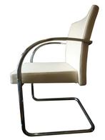 Super strakke Artifort Prof sledestoel design W.C.R. Mezger, Huis en Inrichting, Stoelen, Ophalen, Gebruikt, Wit, Metaal