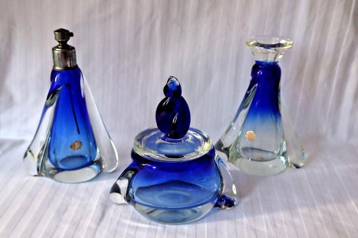 Vintage Murano Cesare Toso kaptafel set c 1960, gemerkt, Antiek en Kunst, Antiek | Glas en Kristal, Ophalen of Verzenden