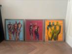 3 luik - schilderij - abstracte moderne kunst, Antiek en Kunst, Kunst | Schilderijen | Abstract, Ophalen