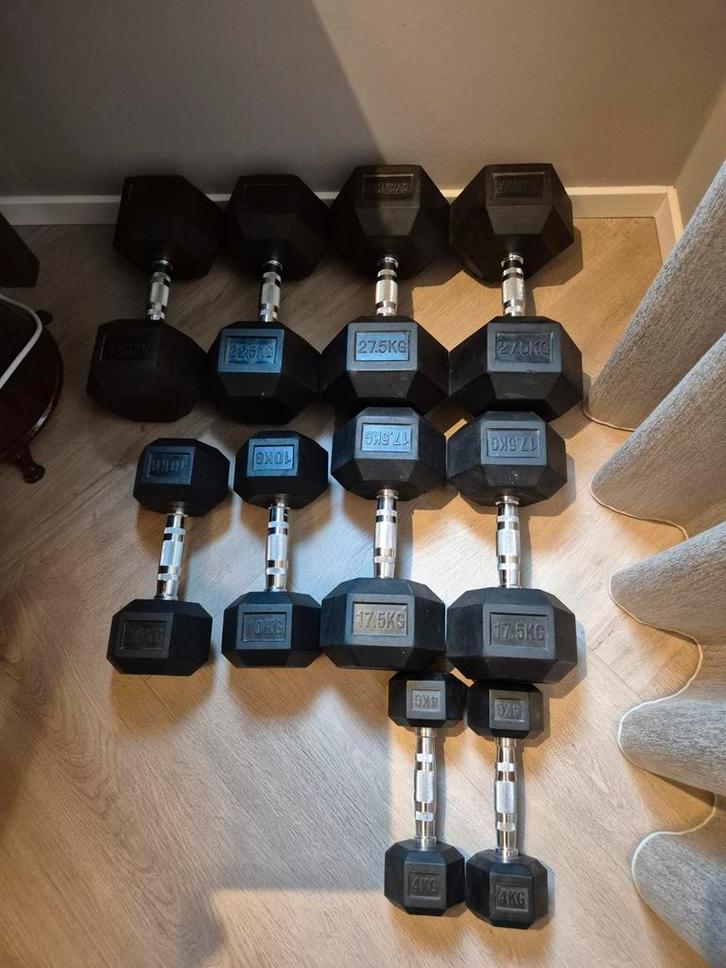 Hexagon dumbbells krachttraining crossfit, Sport en Fitness, Fitnessmaterialen, Zo goed als nieuw, Dumbbell, Armen, Benen, Borst