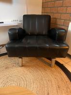 Retro design  Leolux Wizzard fauteuil en tweezitsbank, Ophalen, 75 tot 100 cm, Leer, 50 tot 75 cm