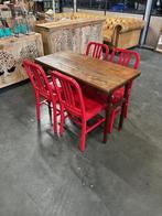 8 Rode Navy Chairs/Stoelen zeer uniek, Ophalen, Gebruikt, Industrieel/Vintage, Metaal