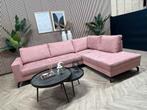ZGAN Hippe Microleer Hoekbank - Roze - 280 x 210, 250 tot 300 cm, -, -, Zo goed als nieuw