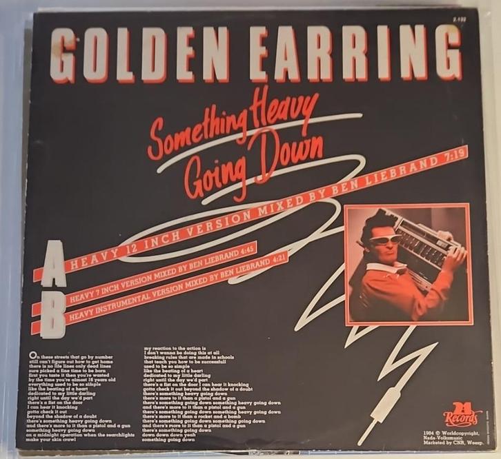 12" single Golden Earring ‎– Something Heavy Going Down, Cd's en Dvd's, Vinyl Singles, Zo goed als nieuw, Maxi-single, Pop, 12 inch