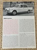 Alfa Romeo 2000 Berlina sheet, Alfa Romeo, Ophalen of Verzenden