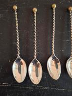 Verzilverde Theelepels met Gedraaide Steel - Set van 6, Ophalen of Verzenden, Zilver