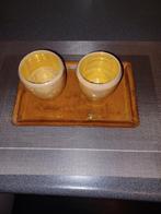 MOBACH GOUDKLEURIGE STENEN VAASJES, Huis en Inrichting, Steen, Overige kleuren, Ophalen of Verzenden, Zo goed als nieuw