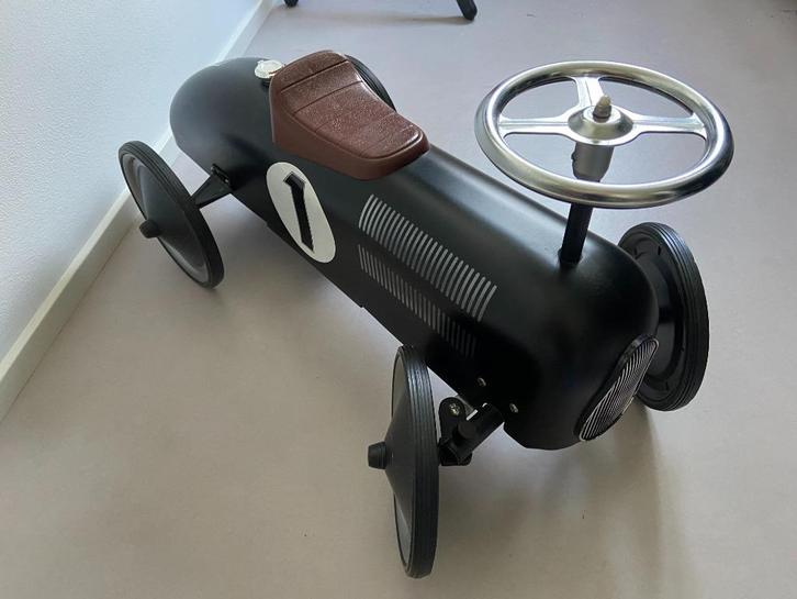 Retro Zwart Metalen Loopauto, Kinderen en Baby's, Speelgoed | Buiten | Voertuigen en Loopfietsen, Zo goed als nieuw, Loopvoertuig