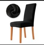 Stoelhoezen 6 stuks, zwart velvet, Huis en Inrichting, Stoelen, Ophalen, Zwart, Nieuw, Eén
