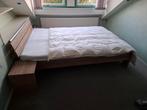 Twijfelaar bed 140x200 met toebehoren, Huis en Inrichting, Ophalen, Gebruikt, Bruin, 140 cm