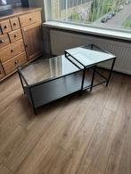 Salontafels  VITTSJÖ zwartbruin/glas IKEA, Huis en Inrichting, Tafels | Salontafels, 50 tot 100 cm, Minder dan 50 cm, Industrial