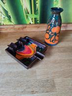 Strehla fatlava vaas met asbak, Ophalen of Verzenden