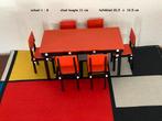 Miniatuur Rietveld militaire tafel met 6 stoeltjes, Ophalen of Verzenden