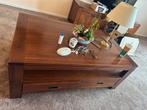 Houten salontafel met lade, Ophalen, Gebruikt, 100 tot 150 cm, Eikenhout