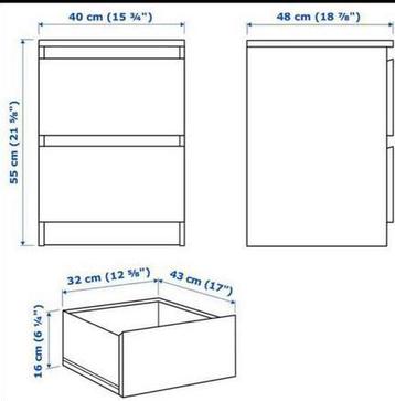IKEA Malm Nachtkastjes - Set van 2 - afbeelding 4