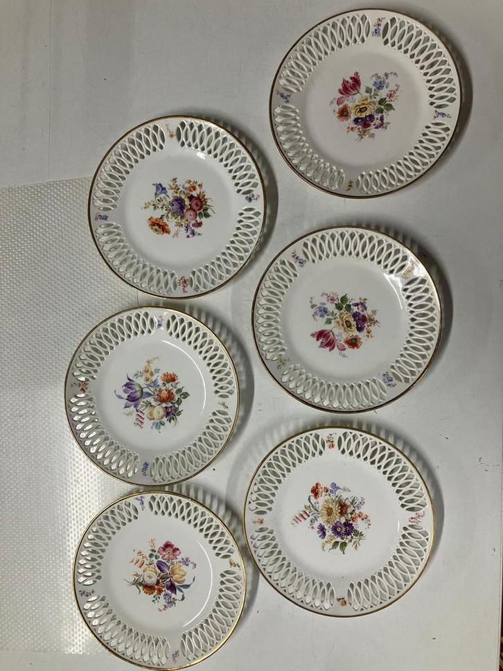 Antieke fruitbordjes 6 stuks, Antiek en Kunst, Antiek | Servies los, Ophalen