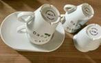 6 koffie bekers set met eigen borden, Huis en Inrichting, Keuken | Servies, Ophalen, Keramiek, Zo goed als nieuw, Bord(en)