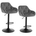 [Gratis verzending] Set 2 stuks moderne velvet barkrukken, Nieuw, 2 krukken, 60 tot 90 cm, In hoogte verstelbaar