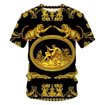 Heren barok t-shirt 8 luxe gouden shirt goud zwart klassiek beschikbaar voor biedingen