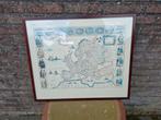 Replica kaart europa 1617 ingelijst brocante vintage antiek, Ophalen