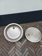 Wasbak met lekbak - RVS, Gebruikt, Minder dan 100 cm, Grijs, 25 tot 50 cm