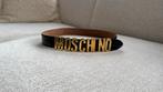 Moschino Riem Zwart Leder Goudkleurig Logo 85cm, 80 tot 90 cm, Tailleriem, Ophalen of Verzenden, Zo goed als nieuw