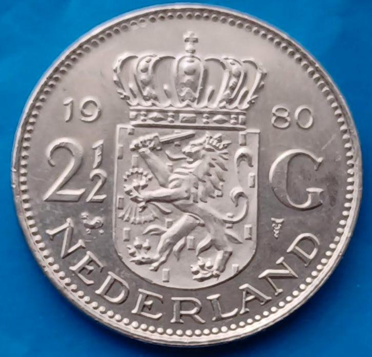 2 1/2 gulden 1980 - Juliana, Postzegels en Munten, Munten | Nederland, Losse munt, 1 gulden, Koningin Juliana, Verzenden