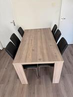Eettafel met 6 Leren stoelen, Huis en Inrichting, Complete inboedels, Ophalen of Verzenden