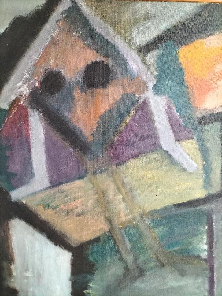 Groot schilderij – Godfried Pieters –110  130 cm–Gesigneerd, Antiek en Kunst, Kunst | Schilderijen | Abstract, Ophalen