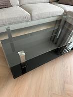 Dubbel glas salontafel, 50 tot 100 cm, Minder dan 50 cm, Glas, 100 tot 150 cm