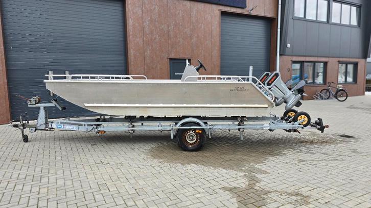 Elektrische Werkboot, 2x 12 kW Torqeedo Cruise (50pk), 5,8 m, Watersport en Boten, Motorboten en Motorjachten, Zo goed als nieuw