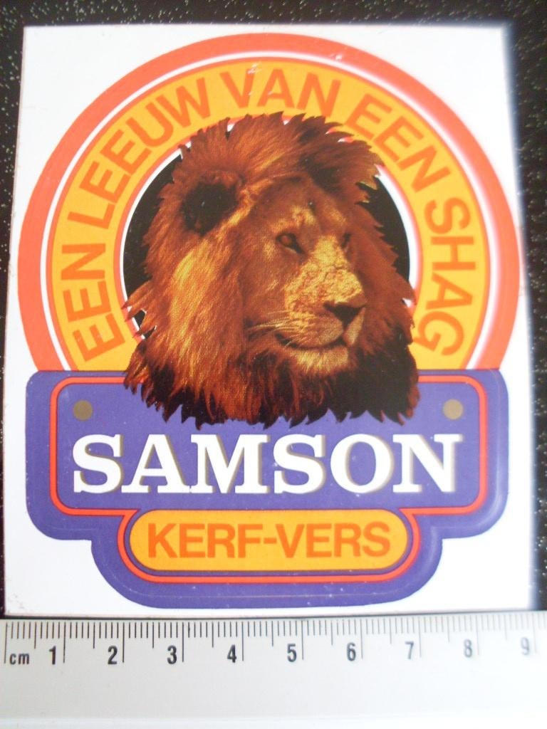 sticker samson kerf-vers logo een leeuw van een shag tabak, Verzenden, Zo goed als nieuw, Merk