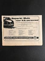 Knipsel ‘LOI - beperkt MULO voor NS-personeel’ (1960), Ophalen of Verzenden, Gebruikt, Trein