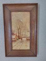 schilderij/tegeltableau landschap met eiken lijst, Ophalen of Verzenden
