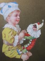 Oude Kaart - Kind met Harlekijn / Clown Pop, Verzenden, 1920 tot 1940, Ongelopen, Kinderen