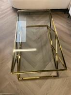 Gouden Glazen Salontafel, Ophalen, 50 tot 100 cm, 100 tot 150 cm, Nieuw