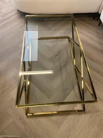 Gouden Glazen Salontafel beschikbaar voor biedingen