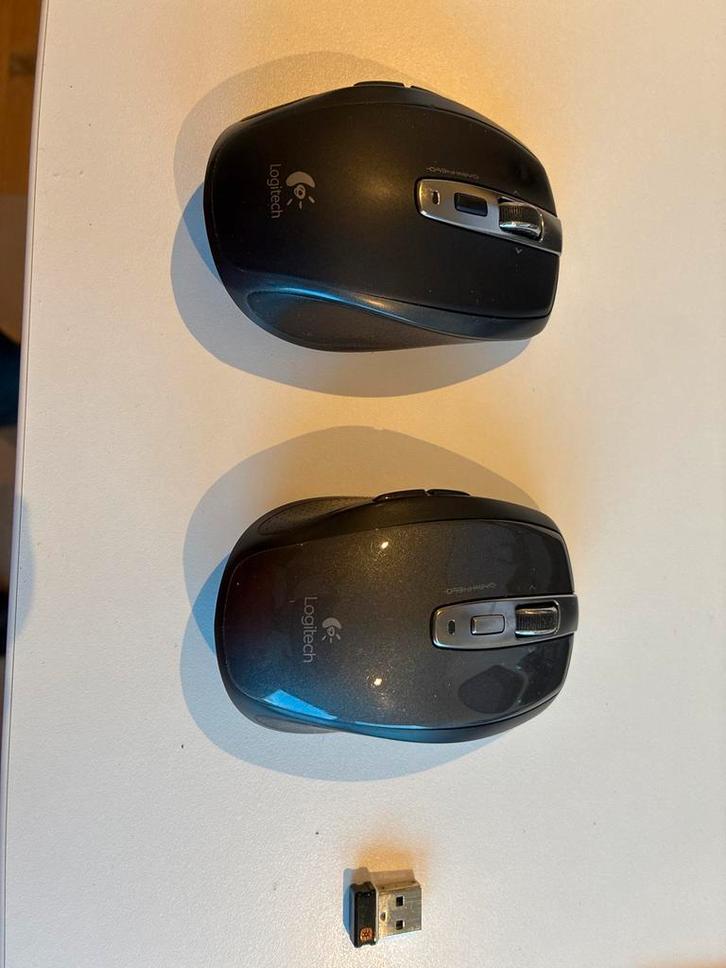 Logitech Anywhere MX Muis + Receiver, Computers en Software, Muizen, Gebruikt, Muis, Rechtshandig, Draadloos, Ergonomisch, Ophalen of Verzenden