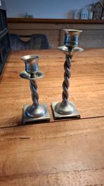 Zuiver Tinnen Kandelaars - Set van 2, Huis en Inrichting, Woonaccessoires | Kandelaars en Kaarsen, Ophalen of Verzenden, Overige materialen